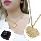 Colar Relicário Coração Dourado Semijoia Moda Feminina Corrente Groumet 18k Colar Relicário Coração Dourado Semijoia Moda Feminina Corrente Groumet 18k