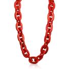 Colar Remuuly Chunky Hip Hop vermelho 100 cm de plástico