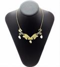 Colar Renda Com Pingentes De Folhas Banho Ouro 18k 1639