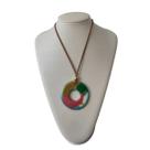 Colar resina círculo tie dye