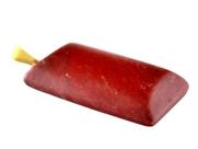Colar Retangular Liso Quartzo Vermelho Pino Dourada
