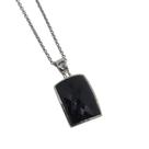 Colar retangular prata 925 pedra ônix 50cm