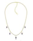 Colar riviera com gotas ametista banhado a ouro - 40cm + 7cm extensor Colar riviera com gotas ametista banhado a ouro - 40cm + 7cm extensor
