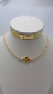 Colar Riviera com Trevo 45cm - Banhado a Ouro 18k - 01 Unidade
