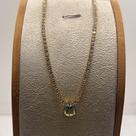 Colar Riviera Cristal com Pedra Azul Banhado a Ouro