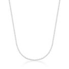 Colar riviera fina com zircônias cristais banhado a ródio branco - 50 cm