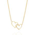 Colar rommanel banhado ouro 18k feminino pingente 2 coração entrelaçados pedra zircônias 532113 Colar rommanel banhado ouro 18k feminino pingente 2 coração entrelaçados pedra zircônias 532113