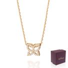 Colar Rommanel Borboleta Gravejada 35 Zircônias Banhada Ouro 18k 531859