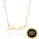 Colar Rommanel Gratidão Banhada a Ouro 18K com Detalhe de Borboleta 532577 Colar Rommanel Gratidão Banhada a Ouro 18K com Detalhe de Borboleta 532577