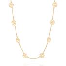 Colar Rommanel Rosas Vazadas 531247 Banhado A Ouro 18k Feminino