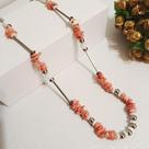 Colar Rosa Feminino Pedras Naturais