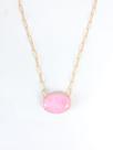 Colar Rosé Zircônia Rosa - Banho De Ouro