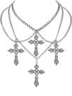 Colar Sacina Gothic Cross Choker para mulheres