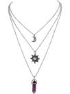 Colar Sacina Gothic Sun and Moon Crystal para mulheres