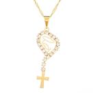 Colar Santa Madona com Strass 13mm Católico - Sunshine Cristais