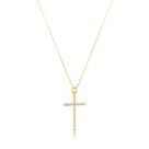 Colar Semijoia Cruz Micro Zircônia - Ouro