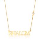 Colar Shalom Bee Bless banhado à ouro 18 k com pedra de cristal