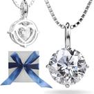 Colar SIGALIT Moissanite com pingente de prata esterlina 4 quilates Colar SIGALIT Moissanite com pingente de prata esterlina 4 quilates
