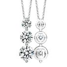 Colar SIGALIT Moissanite de presente em prata esterlina de 3 pedras Colar SIGALIT Moissanite de presente em prata esterlina de 3 pedras
