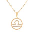Colar Signo Libra 17 mm Presente para Libriana Sunshine Cristais
