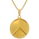Colar Símbolo Da Paz E Amor Banhado A Ouro 18k