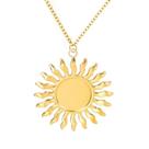 Colar Sol Dourado Arquétipo do Poder e Energia com Corrente de Aço Inox Colar Sol Dourado Arquétipo do Poder e Energia com Corrente de Aço Inox