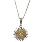 Colar Sol dourado ródio negro