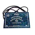 Colar tabuleiro ouija preto com glitter em resina modelo exclusivo 6x5 cm