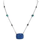 Colar tanzanita fusion cristal paraiba e zircônia negra 50cm Colar tanzanita fusion cristal paraiba e zircônia negra 50cm
