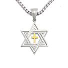 Colar Tapp Collections Star Of David com cruz de aço 316L