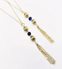 Colar Tassel Com Cristal E Balões 60cm Banho Ouro 18k 4122
