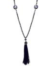 COLAR TASSEL CRISTAL COM FRANJA AMETISTA - 80 cm
