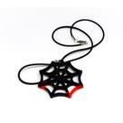 Colar teia de aranha preto e vermelho feito em resina
