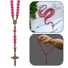 Colar Terço Acampamento Rosa Madeira 8 mm Colar Terço Acampamento Rosa Madeira 8 mm