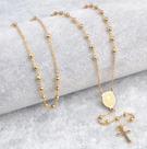 Colar Terço de Bolinhas Aço Dourado Medalha das Graças Cruz Inoxidável Pronta Entrega PR e Região Colar Terço de Bolinhas Aço Dourado Medalha das Graças Cruz Inoxidável Pronta Entrega PR e Região