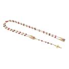 Colar Terço de Nossa Senhora do Carmo Madeira Metal Dourado