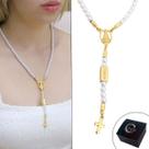 Colar Terço Feminino Pérolas Nossa Senhora Banhado a Ouro