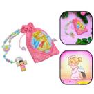 Colar Terço Infantil Menina Anjo Da Guarda Colorido No Saquinho