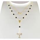 Colar Terço Ouro 18k 750 45cm De Pérolas Naturais 4,5mm
