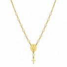Colar Terço Pérola Nossa Senhora Milagrosa Banhado a Ouro Colar Terço Pérola Nossa Senhora Milagrosa Banhado a Ouro