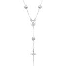 Colar Terço Prata 925 N. Sra Do Carmo Com Crucifixo 45cm
