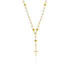 Colar Terço Rebeca - Cristais Topázio - Banhado a Ouro 18k