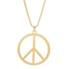 Colar The Woo's Peace Sign em metal estilo hippie para mulheres e homens