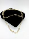Colar Todo de Coraçao Vazado 5mm cada Ouro 18k Corrente 45cm FBK270