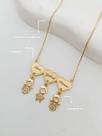Colar três corações personalizável com nomes e pingentes filhos Ouro Colar três corações personalizável com nomes e pingentes filhos Ouro