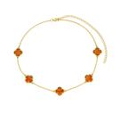 Colar Trevo Âmbar - Banhado em Ouro 18k