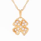 Colar Trevo da Sorte Quatro Folhas com Strass 15mm - Sunshine Cristais