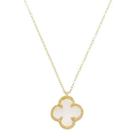 Colar trevo madreper0la virginia banhado a ouro 18k