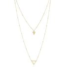 Colar triangulo duplo banhado a ouro 18k