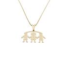 Colar Trio Dois Meninos e uma Menina Liso Banhado Ouro 18k